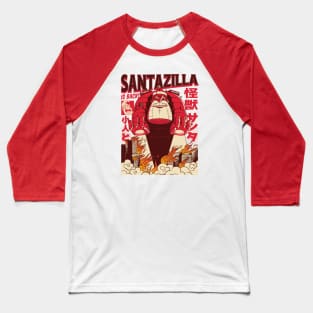 Santazilla // Funny Japanese Santa Monster Baseball T-Shirt